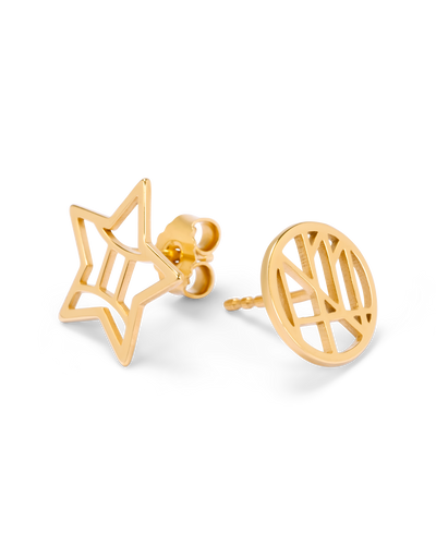 Gemini stud earrings